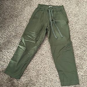 Green drawstring pants LOFT